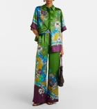 Alémais Nanci printed silk satin wide-leg pants