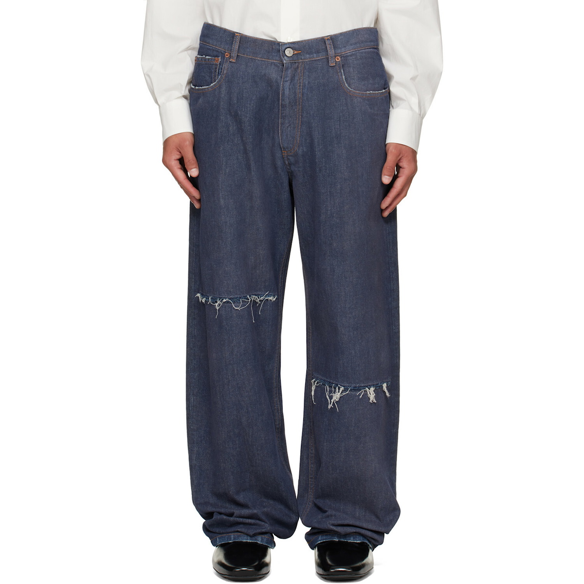 MM6 Maison Margiela Navy Wide-Leg jeans