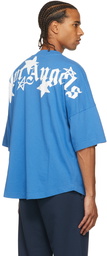 Palm Angels Blue Shooting Stars Over Logo T-Shirt