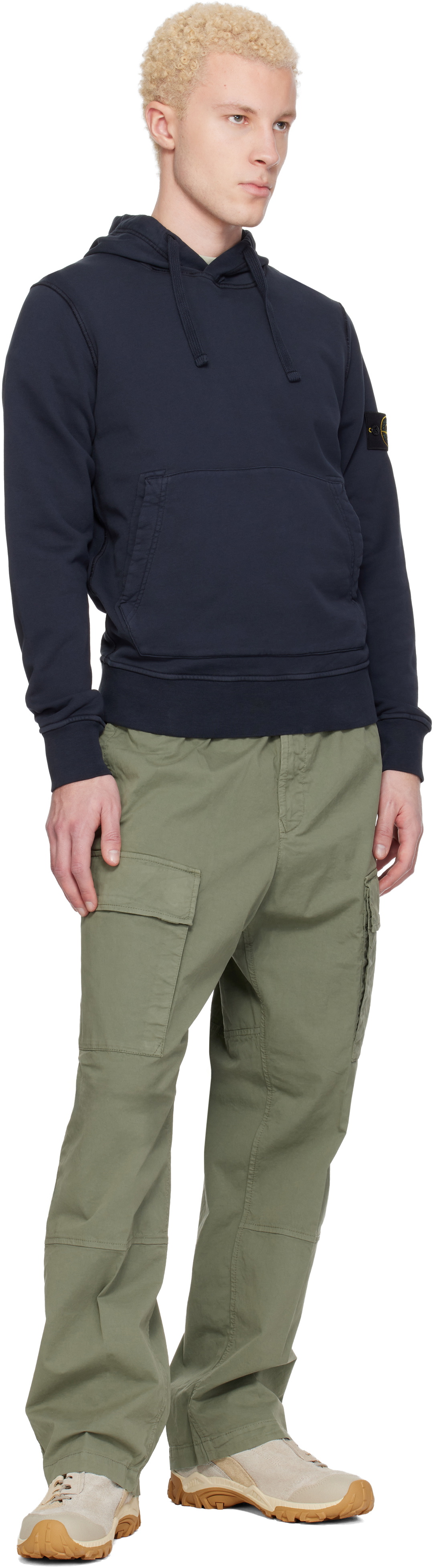 Stone Island Khaki 3100020 Stretch Organic Cotton Twill Cargo Pants
