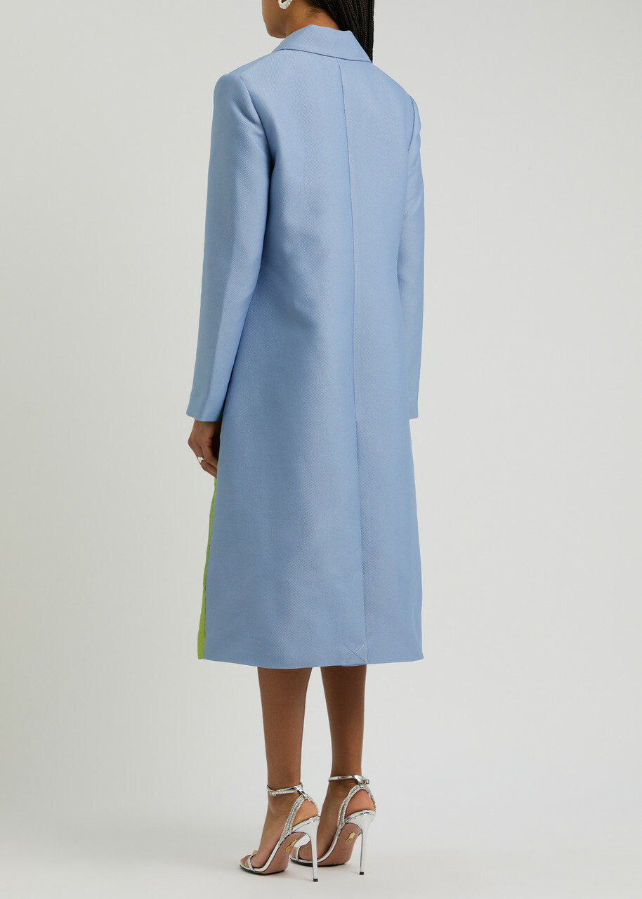 Stine Goya Colour-blocked Twill and Cloque Coat Multicoloured 1
