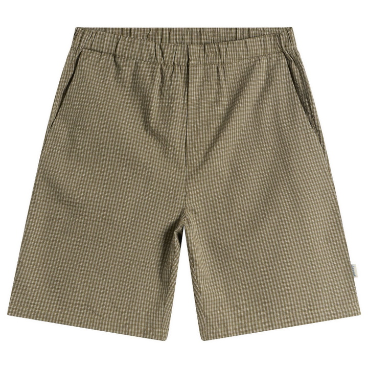 Photo: Bound Men's Gingham Shorts in Olive