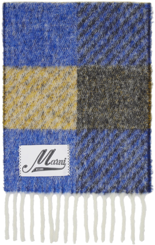 Photo: Marni Blue & Yellow Check Scarf