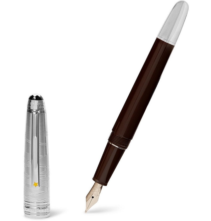 Photo: Montblanc - Meisterstück Le Petit Prince Silver-Tone and Resin Fountain Pen - Brown