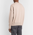 AMI - Logo-Intarsia Merino Wool Sweater - Neutrals