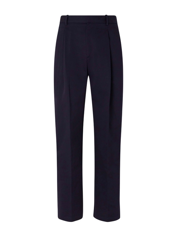 Photo: Altea - Orval Cotton and Linen-Blend Gabardine Trousers - Blue