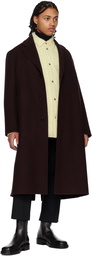 Jil Sander Burgundy Notched Lapel Coat