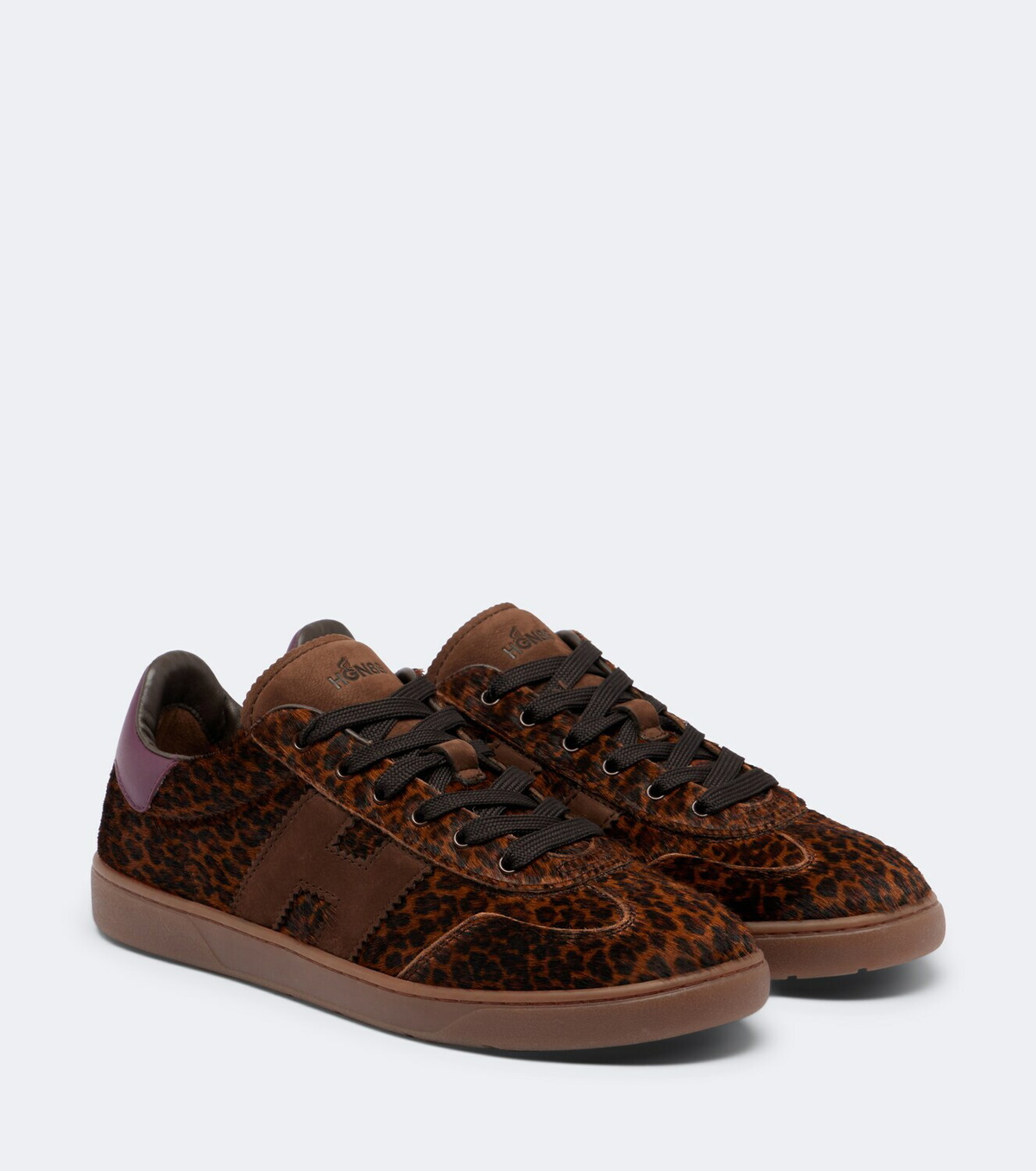 Hogan H647 leopard-print calf hair sneakers