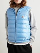 Moncler - Logo-Appliquéd Quilted Shell Hooded Down Gilet - Blue