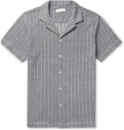 Hamilton and Hare - Camp-Collar Striped Cotton Shirt - Blue