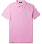 POLO RALPH LAUREN - Slim-Fit Logo-Embroidered Cotton-Piqué Polo Shirt - Pink