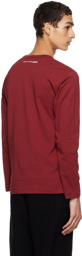 Comme des Garçons Shirt Burgundy Crewneck Long Sleeve T-Shirt