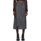 3.1 Phillip Lim Grey Flannel Side Wrap Skirt