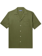 Frescobol Carioca - Angelo Camp-Collar TENCEL Lyocell Shirt - Green