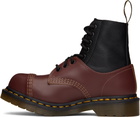 MM6 Maison Margiela Burgundy & Black Dr. Martens Edition 1460 Twist ST Boots