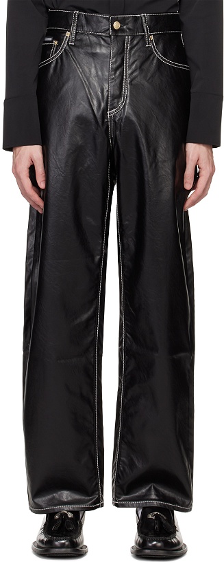 Photo: EYTYS Black Benz Faux-Leather Trousers