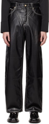 EYTYS Black Benz Faux-Leather Trousers