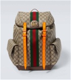 Gucci GG leather-trimmed backpack