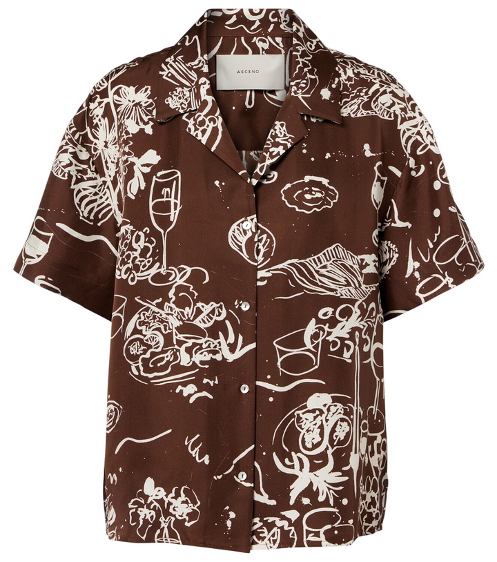 Photo: Asceno Prague printed silk twill bowling shirt