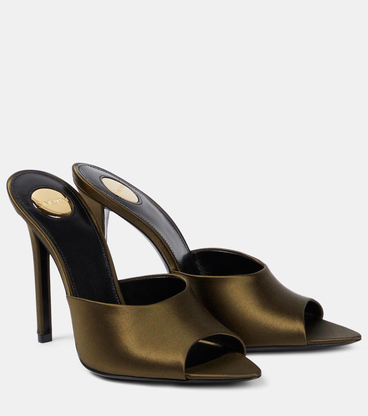 Saint Laurent Goldie 110 crêpe satin mules Saint Laurent