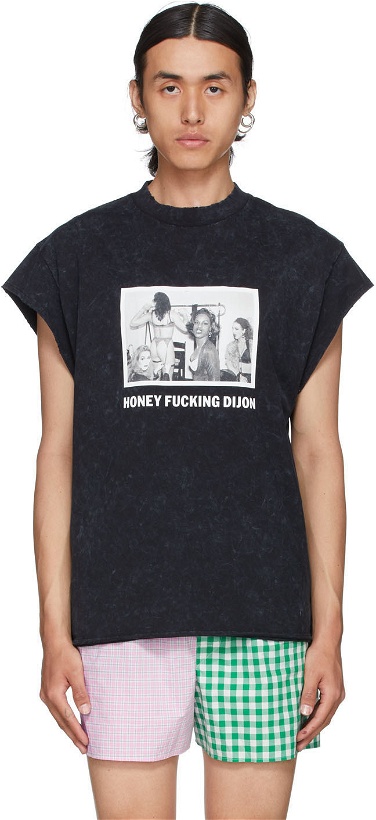 Photo: Honey Fucking Dijon Black Distressed Graphic T-Shirt