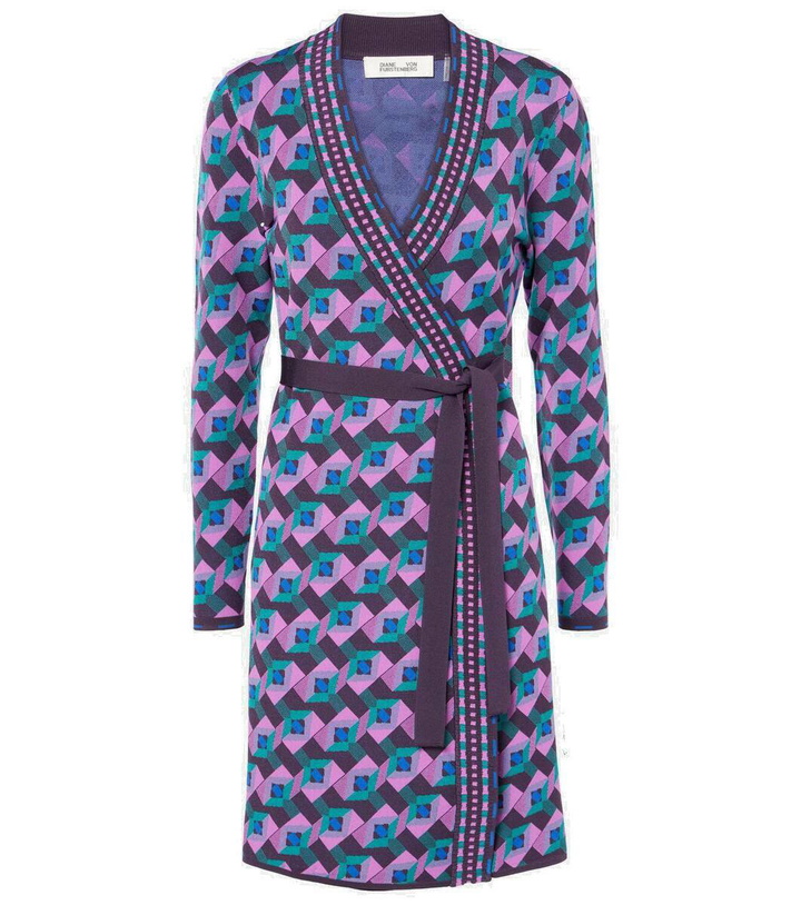 Photo: Diane von Furstenberg Edwina knitted jacquard wrap dress