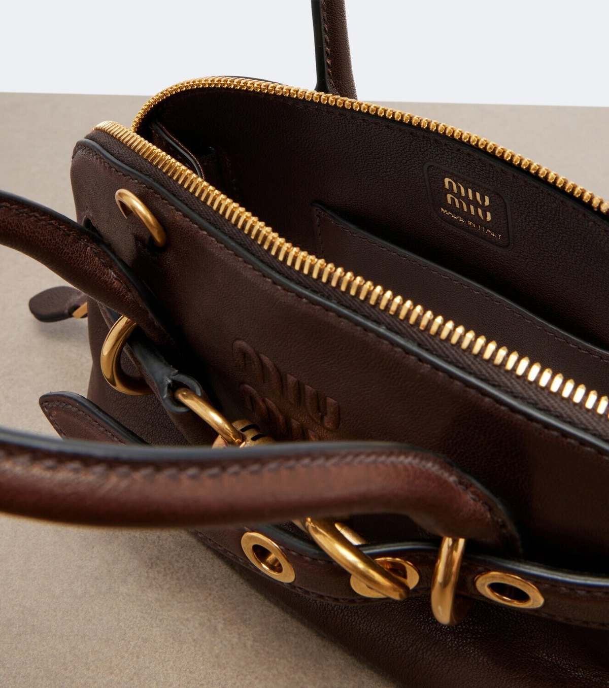 Miu Miu Aventure Mini leather top-handle bag