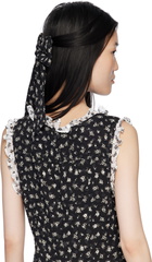 Anna Sui Black Ditsy Dot Chiffon Bow Hair Clip