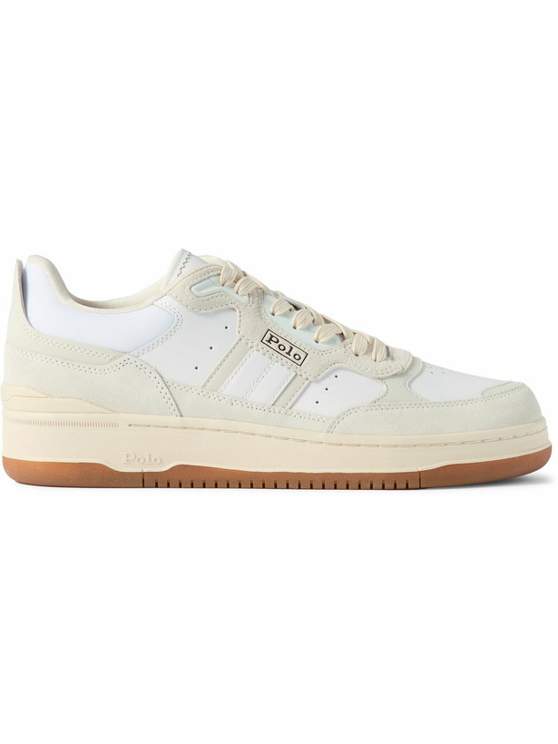 Photo: Polo Ralph Lauren - Masters Sport Suede-Trimmed Leather Sneakers - White