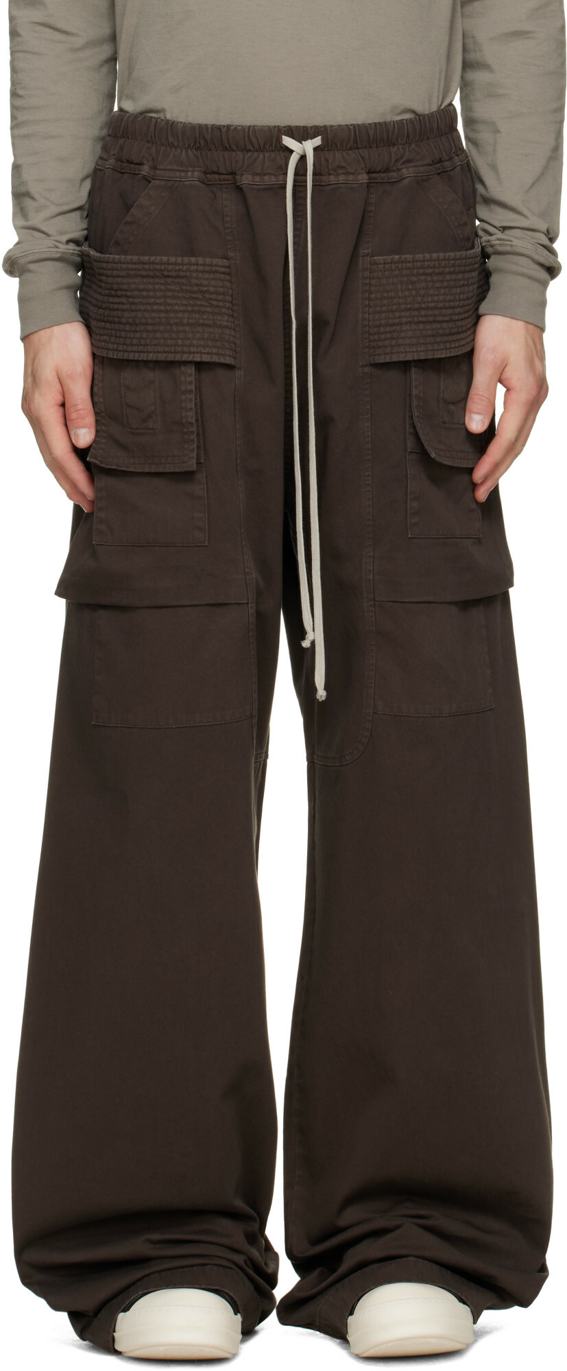 Rick Owens DRKSHDW Brown Tower Creatch Wide Cargo Pants