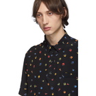 Saint Laurent Black Gommettes Short Sleeve Shirt