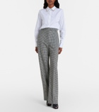 McQueen Gingham wool wide-leg pants