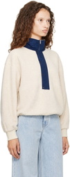 Entire Studios White System Half Zip Fleece Sweater