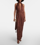 Johanna Ortiz Halterneck jacquard maxi dress