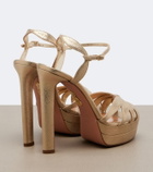 Aquazzura Soulmate metallic leather platform sandals