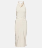 Tom Ford Halterneck silk sablé cocktail dress
