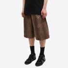 Dries Van Noten Men's Leopard Print Elasticated Waist Shorts in Camel