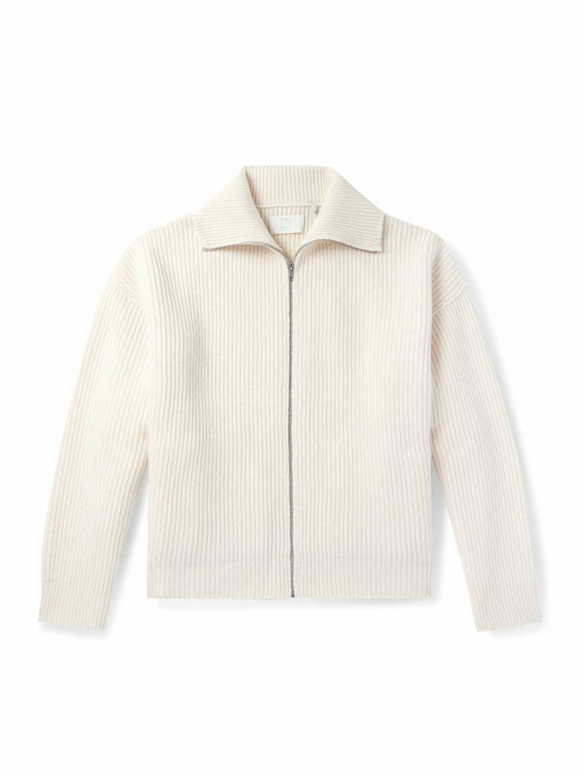 66 North - Vonarstræti Ribbed Boiled-Wool Zip-Up Cardigan - White