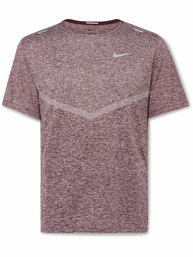 Photo: Nike Running - Rise 365 Slim-Fit Dri-FIT ADV TechKnit T-Shirt - Red