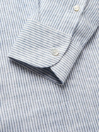 Loro Piana - Albert Slim-Fit Cutaway-Collar Striped Linen Shirt - Blue