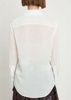 Tory Burch Semi-sheer Crepe-georgette Shirt Cream