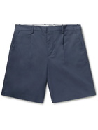 A.P.C. - Terry Pleated Cotton-Blend Gabardine Shorts - Blue - IT 48