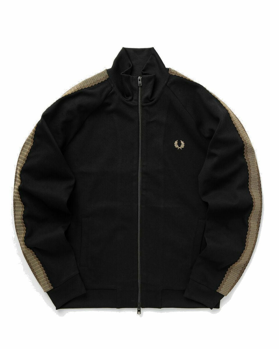 Photo: Fred Perry Crochet Taped Track Jacket Black - Mens - Track Jackets