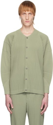 Homme Plissé Issey Miyake Green Pleated Cardigan