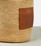 Loewe Large leather-trimmed raffia tote bag