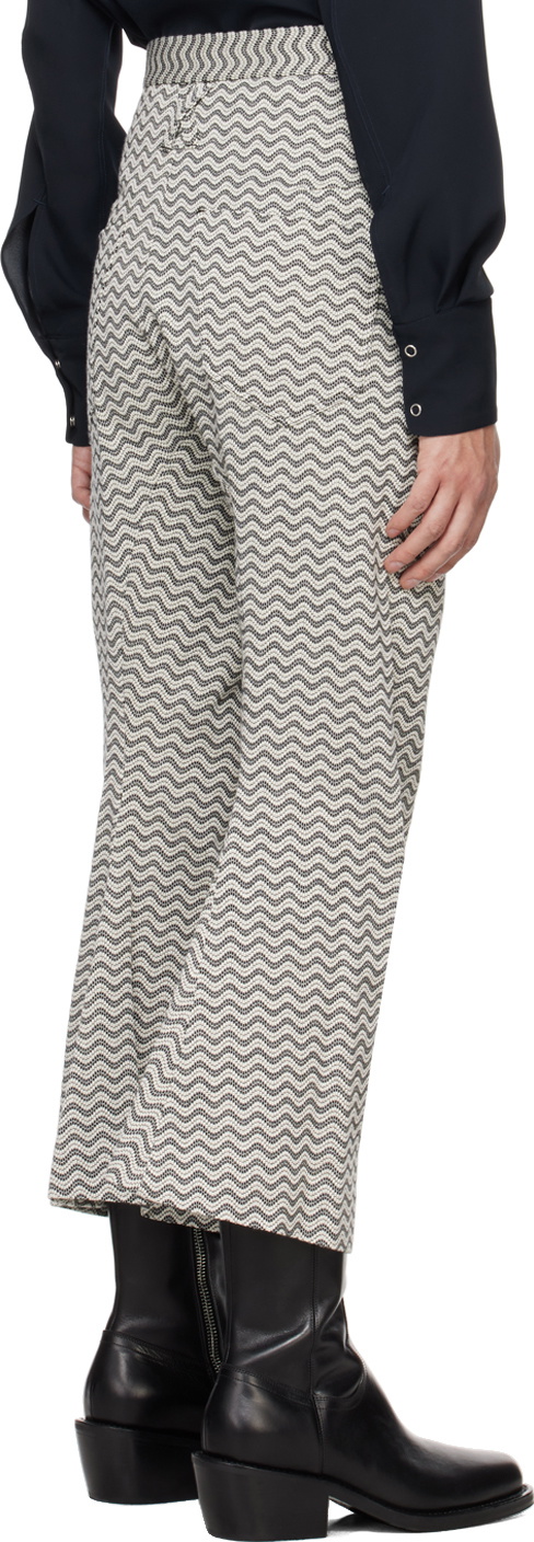 KOZABURO Black & White 3D Shaped Trousers