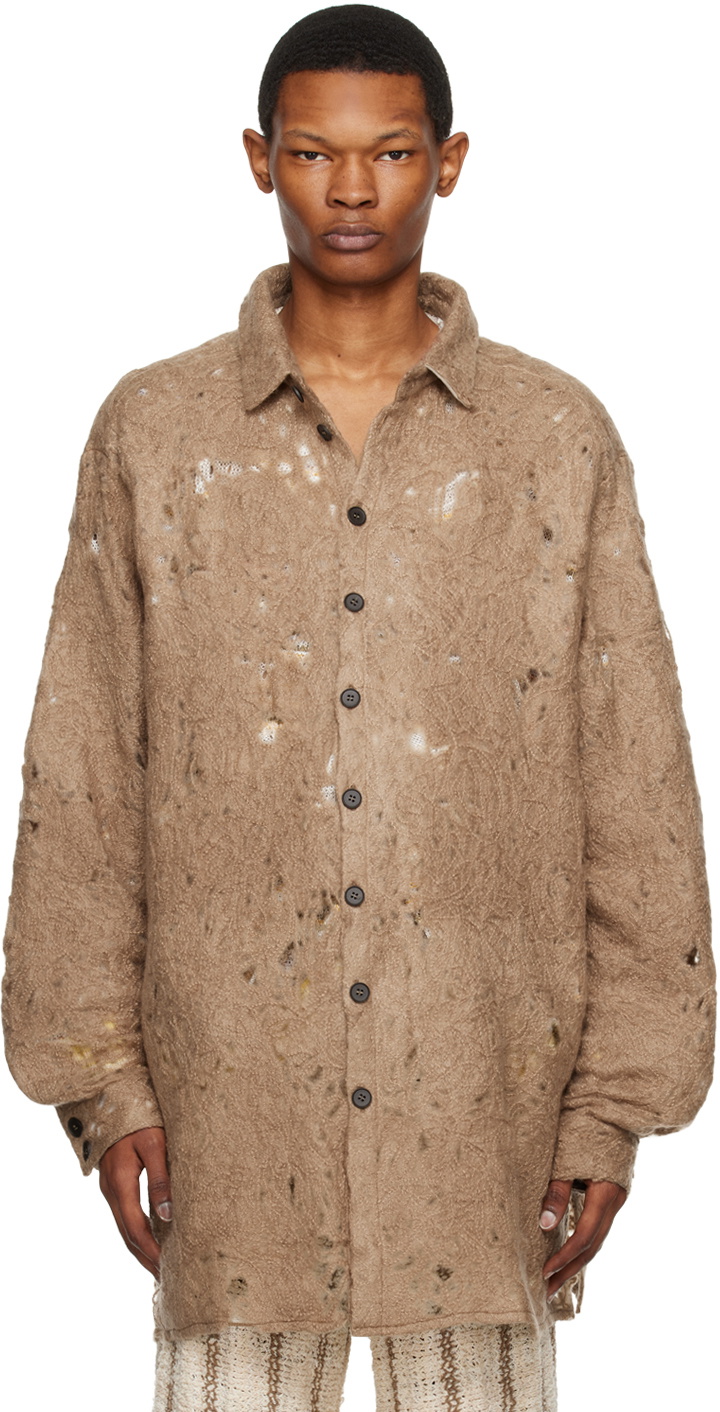 VITELLI Brown Cutout Shirt