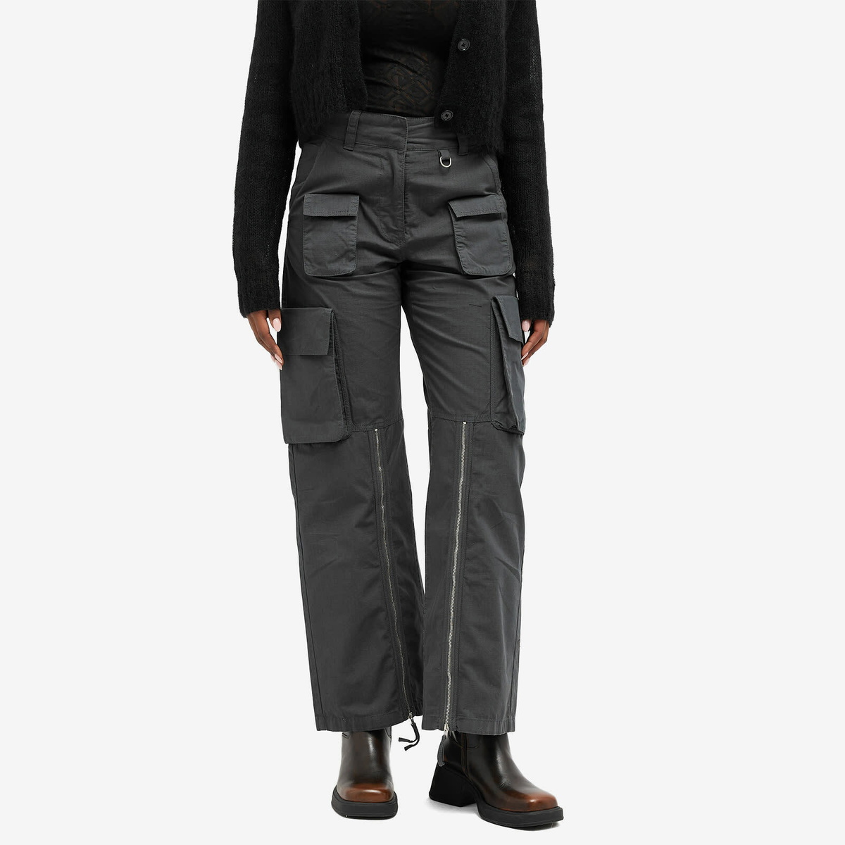 パンツ Acne Studios, 24FW CARGO TROUTHER Acne Studios Women's Patessa Cargo Trouers in Charcoal Grey
