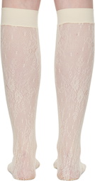 Swedish Stockings Off-White Rosa Lace Knee-High Socks