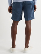 Loro Piana - Straight-Leg Cotton and Linen-Blend Drawstring Bermuda Shorts - Blue